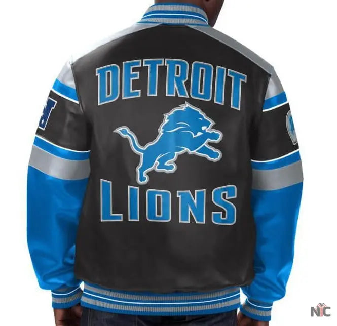 NFL Detroit Lions Leather Jacket Buzbee Jackets