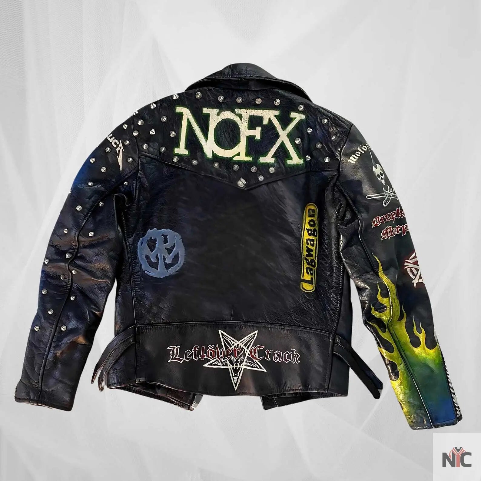 Vintage Punk Rock Hand-Painted Leather Jacket Buzbee Jackets