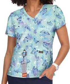Beyond the Gates Ernestine Johnson Green and Blue Butterfly Top