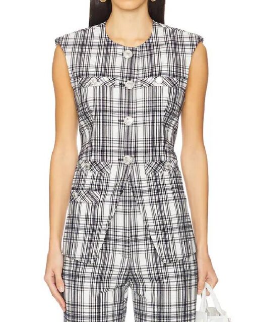 Only Murders in the Building Selena Gomez Plaid Vest