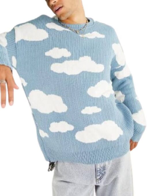 Dreaming Whilst Black S02 Adjani Salmon Blue Cloud Knitted Sweater
