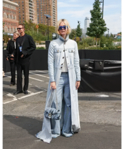Elle Fanning Coach Fashion Show Long Coat