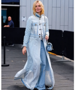 Elle Fanning Coach Fashion Show Long Coat