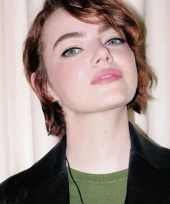 Emma Stone Bugonia Black Leather Jacket