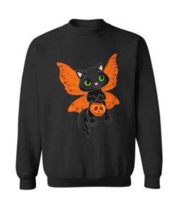 Fairy Cat Pumpkin Printed Sweatshirt