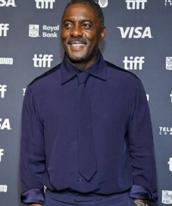 Idris Elba 2025 Toronto International Film Festival Blue Satin Shirt