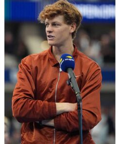Jannik Sinner US Open 2025 Orange Nike Zipper Jacket