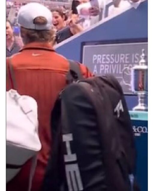 Jannik Sinner US Open 2025 Orange Nike Zipper Jacket