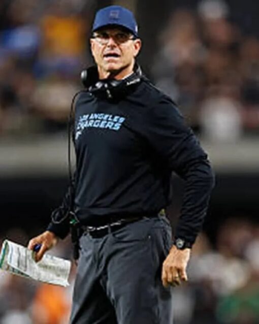 Jim Harbaugh Chargers Sideline Long Sleeve Hoodie Shirt