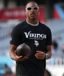 Justin Jefferson Preseason 2025 Black Vikings T-shirt