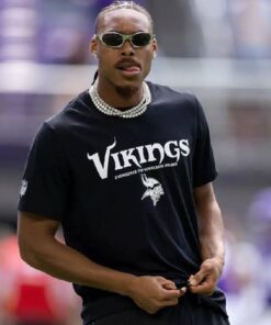 Justin Jefferson Preseason 2025 Black Vikings T-shirt
