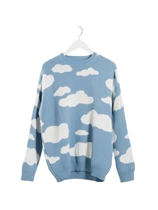 Dreaming Whilst Black S02 Adjani Salmon Blue Cloud Knitted Sweater