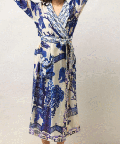 Beyond the Gates 2025 Marquita Goings Blue and White Printed Robe