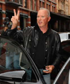 Michael Keaton NYC 2025 Black Leather Jacket