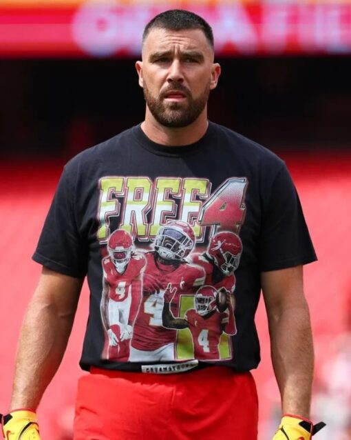 Travis Kelce Philadelphia Eagles vs Kansas City Chiefs Black T-Shirt