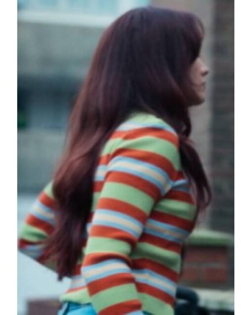The Girlfriend Olivia Cooke Multicolor Striped Ribbed Sweater