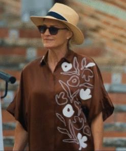 The Girlfriend Robin Wright Brown Floral Shirt