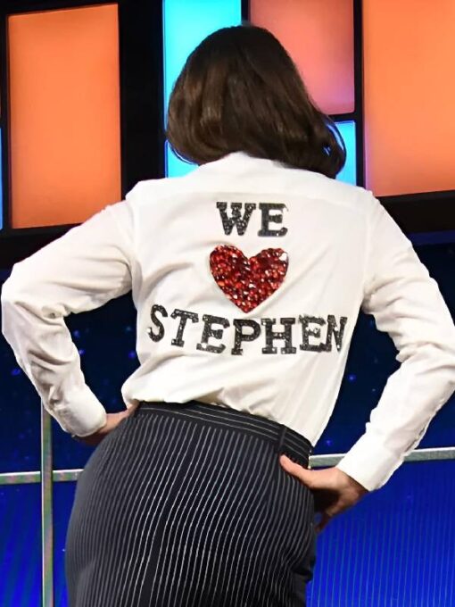 The Late Show Drew Barrymore We Love Stephen White Shirt