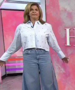 The Today Show Hoda Kotb Embellished Crop Shirt