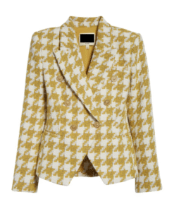 The View 2025 Ana Navarro Yellow Houndstooth Tweed Blazer