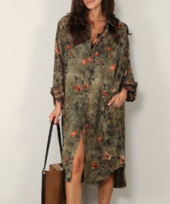 The View 2025 Whoopi Goldberg Green Floral Long Shirt Jacket