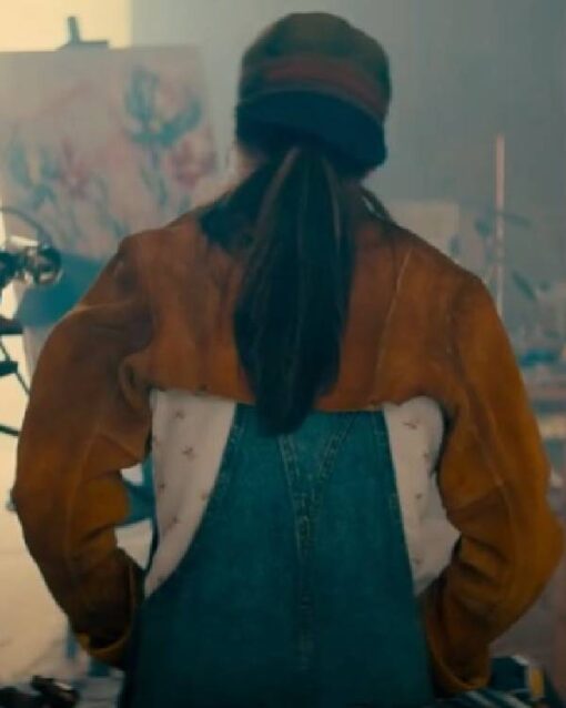 The Wrong Paris 2025 Miranda Cosgrove Suede Cropped Jacket