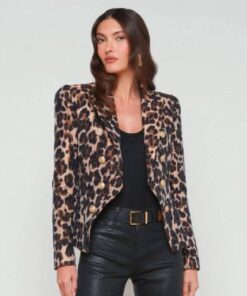 Discover the stunning Beauty in Black Crystle Stewart Leopard Blazer, perfect for making a bold fashion statement. Elevate your style today!